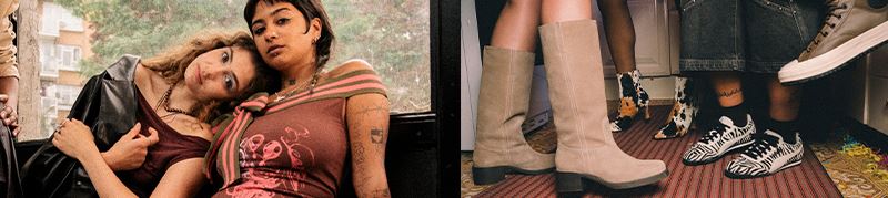 A group of people in sandals About Us Banner