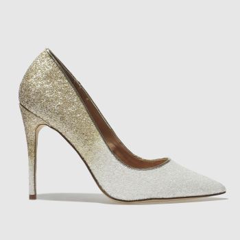 schuh white & gold flirty high heels schuh white & gold flirty high heels