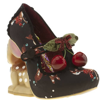 womens irregular choice black & red cherry deer court high heels womens irregular choice black & red cherry deer court high heels
