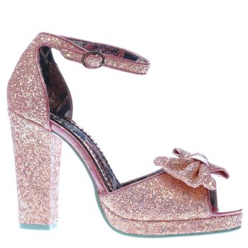IRREGULAR CHOICE PALE PINK FLAMING JUNE GLITTER HIGH HEELS IRREGULAR CHOICE PALE PINK FLAMING JUNE GLITTER HIGH HEELS