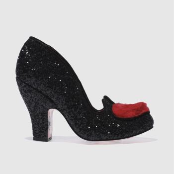 IRREGULAR CHOICE BLACK LOVE ME NOT GLITTER HIGH HEELS IRREGULAR CHOICE BLACK LOVE ME NOT GLITTER HIGH HEELS