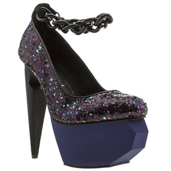 PRIVILEGED NAVY & BLACK TWEE GLITTER HIGH HEELS PRIVILEGED NAVY & BLACK TWEE GLITTER HIGH HEELS