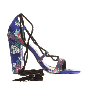 MISSGUIDED BLUE LACE UP TASSEL HIGH HEELS MISSGUIDED BLUE LACE UP TASSEL HIGH HEELS