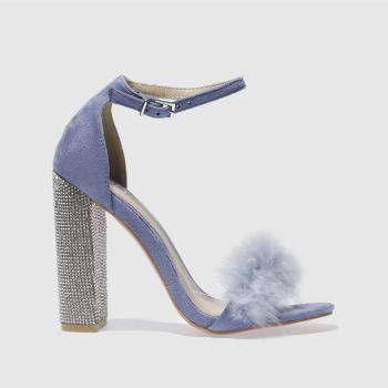 MISSGUIDED LILAC GLITTER & FUR BLOCK HIGH HEELS MISSGUIDED LILAC GLITTER & FUR BLOCK HIGH HEELS