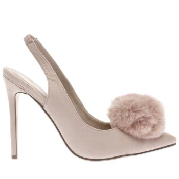 MISSGUIDED NATURAL POM POM SLINGBACK HIGH HEELS MISSGUIDED NATURAL POM POM SLINGBACK HIGH HEELS