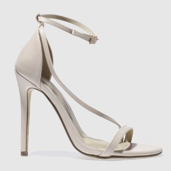 MISSGUIDED NATURAL ASYMMETRIC STRAPPY HIGH HEELS MISSGUIDED NATURAL ASYMMETRIC STRAPPY HIGH HEELS