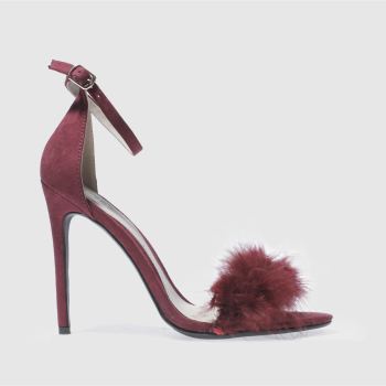 MISSGUIDED BURGUNDY FEATHER BARELY THERE HIGH HEELS MISSGUIDED BURGUNDY FEATHER BARELY THERE HIGH HEELS