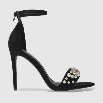 MISSGUIDED BLACK PEARL STRAP BARELY HIGH HEELS MISSGUIDED BLACK PEARL STRAP BARELY HIGH HEELS