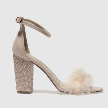 MISSGUIDED NATURAL DIAMANTÉ BLOCK FUR HIGH HEELS MISSGUIDED NATURAL DIAMANTÉ BLOCK FUR HIGH HEELS