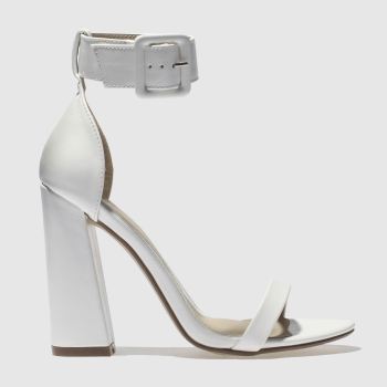 MISSGUIDED WHITE 2 STRAP BLOCK HEEL HIGH HEELS MISSGUIDED WHITE 2 STRAP BLOCK HEEL HIGH HEELS