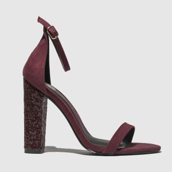 MISSGUIDED BURGUNDY BARELY THERE GLITTER BLOCK HIGH HEELS MISSGUIDED BURGUNDY BARELY THERE GLITTER BLOCK HIGH HEELS