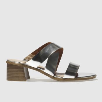 SCHUH SILVER REALNESS LOW HEELS SCHUH SILVER REALNESS LOW HEELS
