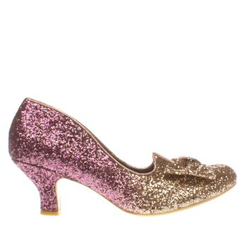 IRREGULAR CHOICE GOLD FANCY THAT GLITTER LOW HEELS IRREGULAR CHOICE GOLD FANCY THAT GLITTER LOW HEELS