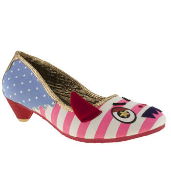 womens irregular choice white & pink fangtastic court low heels womens irregular choice white & pink fangtastic court low heels
