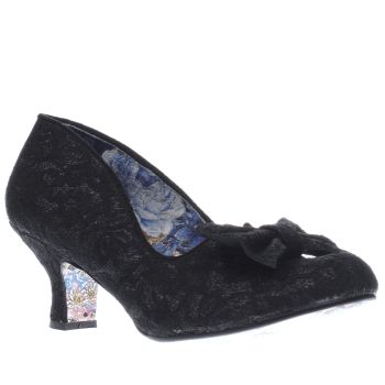 IRREGULAR CHOICE BLACK FANCY PANTS LACE LOW HEELS IRREGULAR CHOICE BLACK FANCY PANTS LACE LOW HEELS