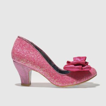 IRREGULAR CHOICE PINK BANJOE GLITTER LOW HEELS IRREGULAR CHOICE PINK BANJOE GLITTER LOW HEELS