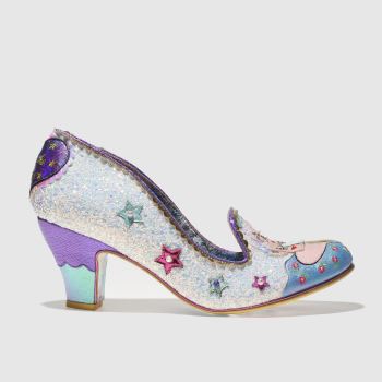 IRREGULAR CHOICE WHITE & BLUE LITTLE MISTY LOW HEELS IRREGULAR CHOICE WHITE & BLUE LITTLE MISTY LOW HEELS