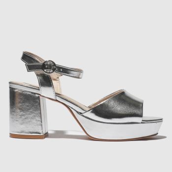 SCHUH SILVER DISCO LOW HEELS SCHUH SILVER DISCO LOW HEELS