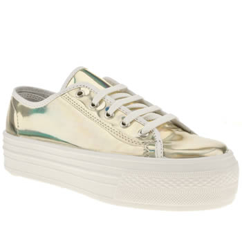 womens schuh gold creep platform lo metallic flat shoes womens schuh gold creep platform lo metallic flat shoes