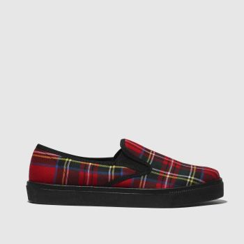 SCHUH RED AWESOME TARTAN FLAT SHOES SCHUH RED AWESOME TARTAN FLAT SHOES