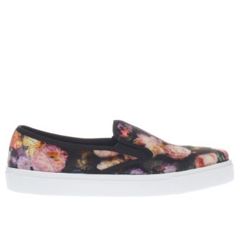 SCHUH BLACK & PINK AWESOME FLORAL FLAT SHOES SCHUH BLACK & PINK AWESOME FLORAL FLAT SHOES
