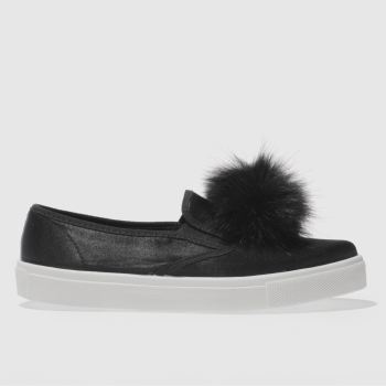 SCHUH BLACK AWESOME POM POM FLAT SHOES SCHUH BLACK AWESOME POM POM FLAT SHOES