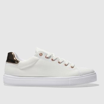 SCHUH WHITE & GOLD RISING STAR TRAINERS SCHUH WHITE & GOLD RISING STAR TRAINERS