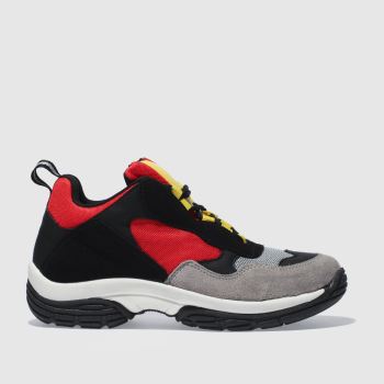 SCHUH BLACK & RED CAPER TRAINERS SCHUH BLACK & RED CAPER TRAINERS