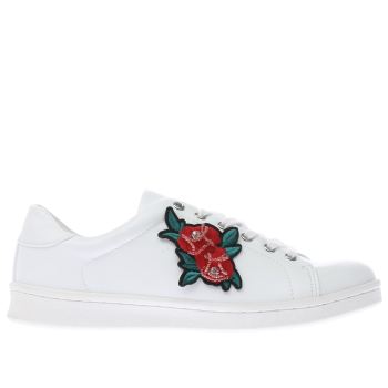 SCHUH WHITE TRAPEZE ROSE FLAT SHOES SCHUH WHITE TRAPEZE ROSE FLAT SHOES