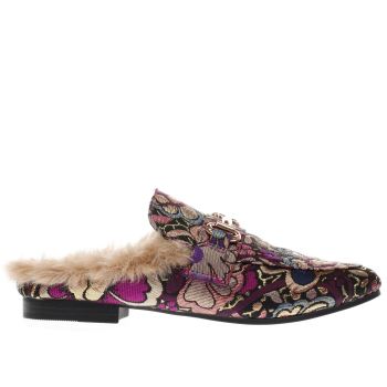 SCHUH PURPLE & GOLD POSH FLOWER FLAT SHOES SCHUH PURPLE & GOLD POSH FLOWER FLAT SHOES