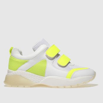SCHUH WHITE & YELLOW CRAY TRAINERS SCHUH WHITE & YELLOW CRAY TRAINERS