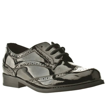 womens schuh black seth lace brogue patent flat shoes womens schuh black seth lace brogue patent flat shoes