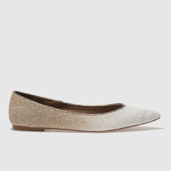 SCHUH WHITE & GOLD ELUSIVE FLAT SHOES SCHUH WHITE & GOLD ELUSIVE FLAT SHOES