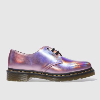 DR MARTENS PINK 1461 RS 3 EYE SHOE METALLIC FLAT SHOES DR MARTENS PINK 1461 RS 3 EYE SHOE METALLIC FLAT SHOES