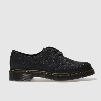 DR MARTENS BLACK 1461 GLITTER 3 EYE FLAT SHOES DR MARTENS BLACK 1461 GLITTER 3 EYE FLAT SHOES