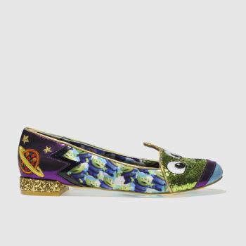 IRREGULAR CHOICE GREEN & PURPLE ETERNALLY GRATEFUL FLAT SHOES IRREGULAR CHOICE GREEN & PURPLE ETERNALLY GRATEFUL FLAT SHOES