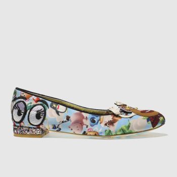 IRREGULAR CHOICE BLUE & BROWN KEEP EM TOGETHER FLAT SHOES IRREGULAR CHOICE BLUE & BROWN KEEP EM TOGETHER FLAT SHOES