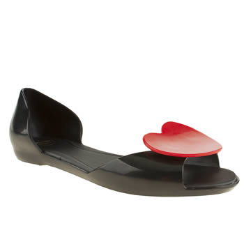 womens mel black & red fresh heart flat shoes womens mel black & red fresh heart flat shoes