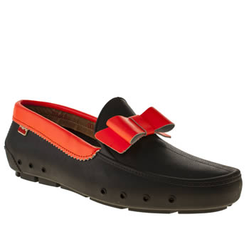 womens mocks black & orange bonnie bow flat shoes womens mocks black & orange bonnie bow flat shoes
