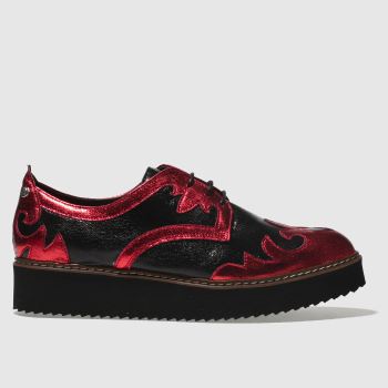 RED OR DEAD BLACK & RED MILLE FEUILLE FLAT SHOES RED OR DEAD BLACK & RED MILLE FEUILLE FLAT SHOES