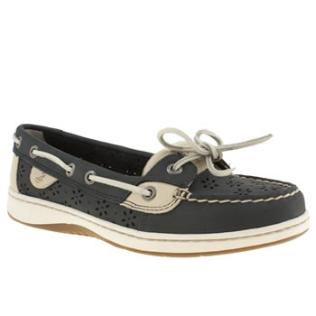 womens sperry navy & white angelfish ii flat shoes womens sperry navy & white angelfish ii flat shoes