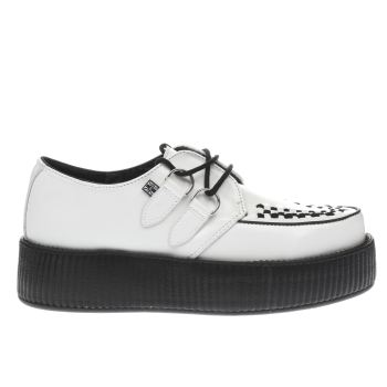 T.U.K WHITE & BLACK VIVA MONDO CREEPER FLAT SHOES T.U.K WHITE & BLACK VIVA MONDO CREEPER FLAT SHOES