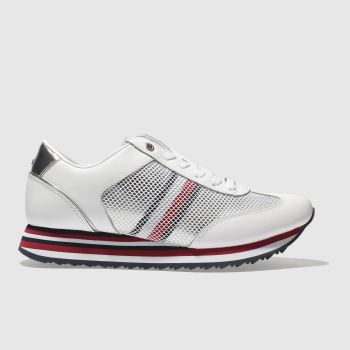 TOMMY HILFIGER WHITE & NAVY CORPORATE FLAG SNEAKER TRAINERS TOMMY HILFIGER WHITE & NAVY CORPORATE FLAG SNEAKER TRAINERS