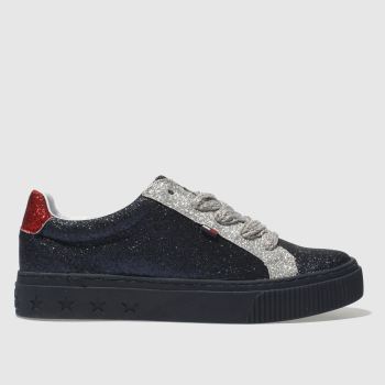 TOMMY HILFIGER NAVY & SILVER TJ GLITTER SNEAKER TRAINERS TOMMY HILFIGER NAVY & SILVER TJ GLITTER SNEAKER TRAINERS