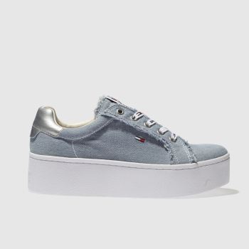 TOMMY HILFIGER PALE BLUE TJ ICON DENIM SNEAKER TRAINERS TOMMY HILFIGER PALE BLUE TJ ICON DENIM SNEAKER TRAINERS