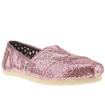 womens toms pink classic ii glitter flat shoes womens toms pink classic ii glitter flat shoes