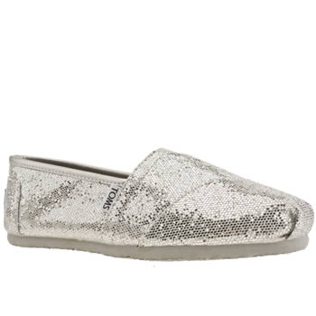 womens toms silver classic ii glitter flat shoes womens toms silver classic ii glitter flat shoes