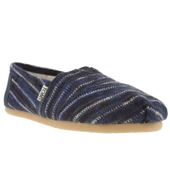 womens toms navy & white classic seasonal stripe knit flat shoes womens toms navy & white classic seasonal stripe knit flat shoes