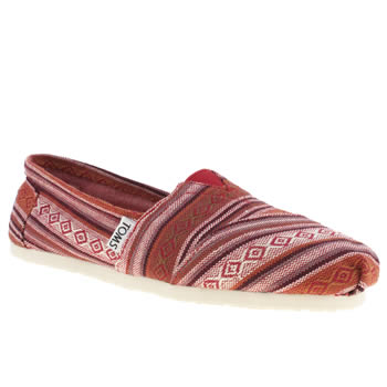 womens toms red classic seasonal nepal flat shoes womens toms red classic seasonal nepal flat shoes