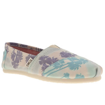 womens toms navy & pl blue classic seasonal palm trees flat shoes womens toms navy & pl blue classic seasonal palm trees flat shoes